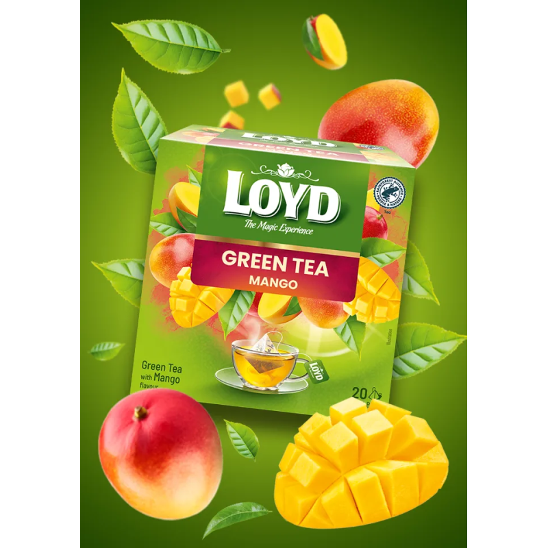 Herbata Zielona LOYD Mango Green Tea 20 torebek