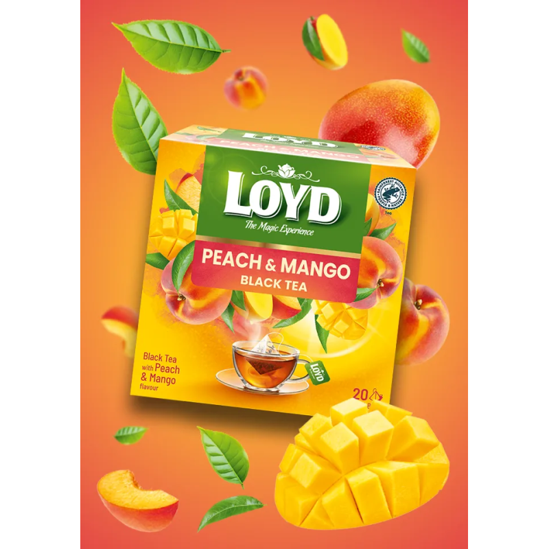 Herbata Czarna Brzoskwinia Mango LOYD BLACK TEA PEACH MANGO 20 torebek