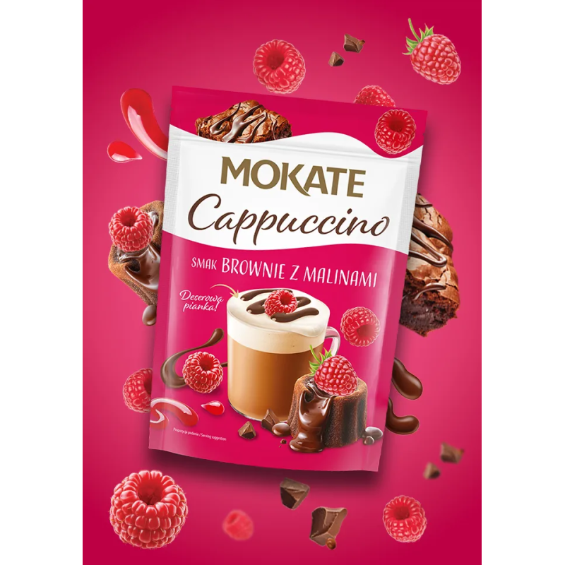 Cappuccino MOKATE Brownie z Malinami 110g