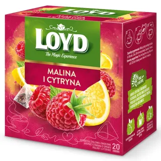 Herbatka owocowa Loyd Malina i Cytryna 20 torebek