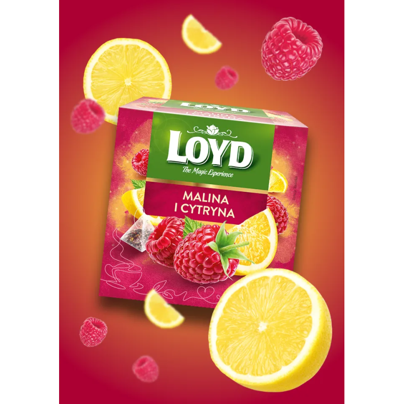 Herbatka owocowa Loyd Malina i Cytryna 20 torebek