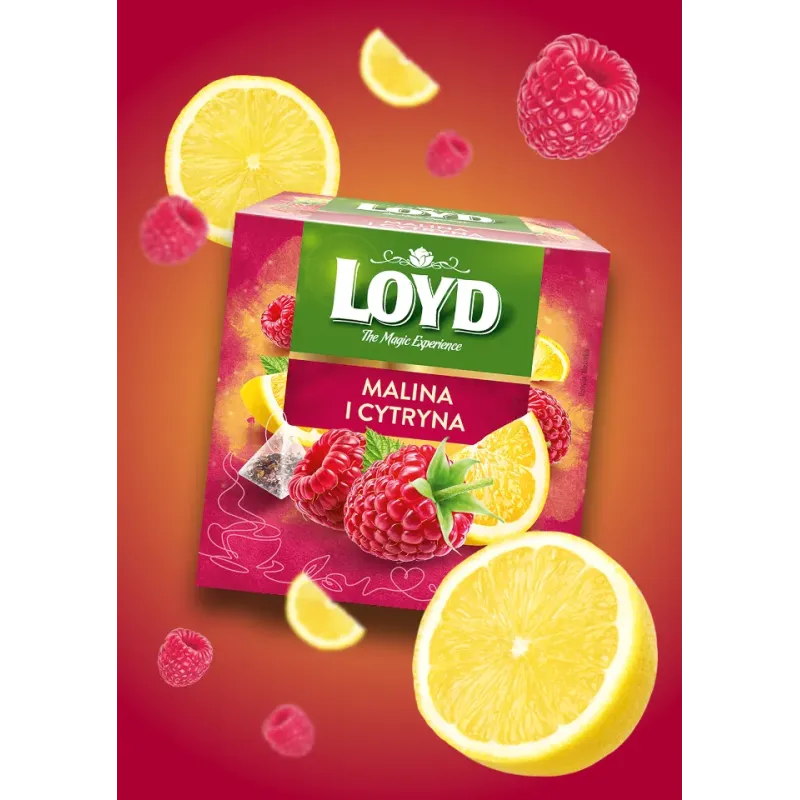 Herbatka owocowa Loyd Malina i Cytryna 20 torebek