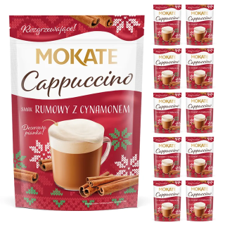 Zestaw Hurtowy Mokate Kawa Cappuccino Rum z Cynamonem 110g x 10szt