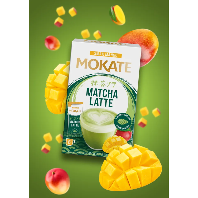 Matcha Latte Mokate o smaku Mango 6 saszetek