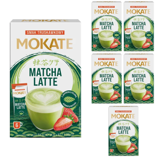 Zestaw 5 sztuk Matcha Latte Mokate Truskawka