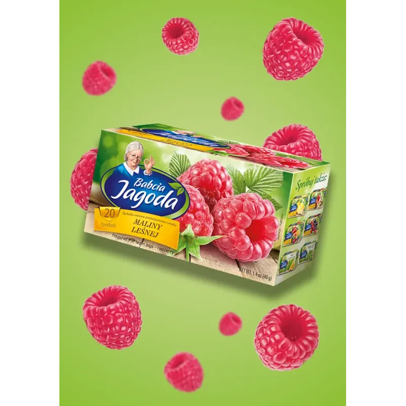 Babcia Jagoda Wild Raspberry Fruit Tea, 20 bags
