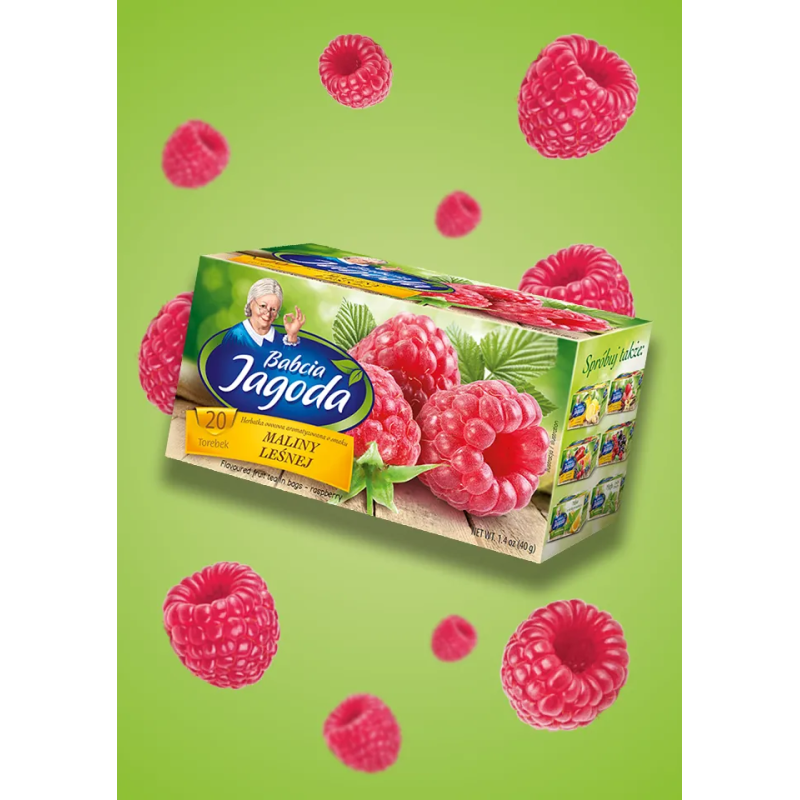 Herbatka owocowa Babcia Jagoda Malina leśna 20 torebek