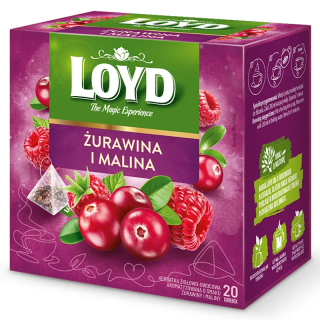 Herbatka owocowa Loyd Żurawina i Malina 20 torebek