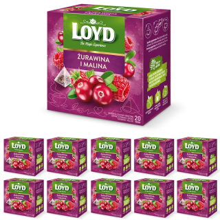 Zestaw 10 sztuk Herbatka Ziołowo Owocowa Żurawina Malina