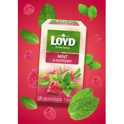 Herbatka owocowo - ziołowa Loyd Mięta o smaku maliny 20 torebek
