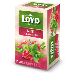 Herbatka owocowo - ziołowa Loyd Mięta o smaku maliny 20 torebek
