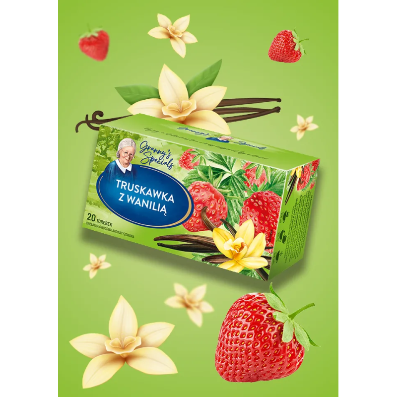 Babcia Jagoda Strawberry and Vanilla Fruit Tea, 20 bags