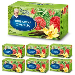 Zestaw 6 sztuk Herbatka Owocowa Babcia Jagoda Truskawka z Wanilią