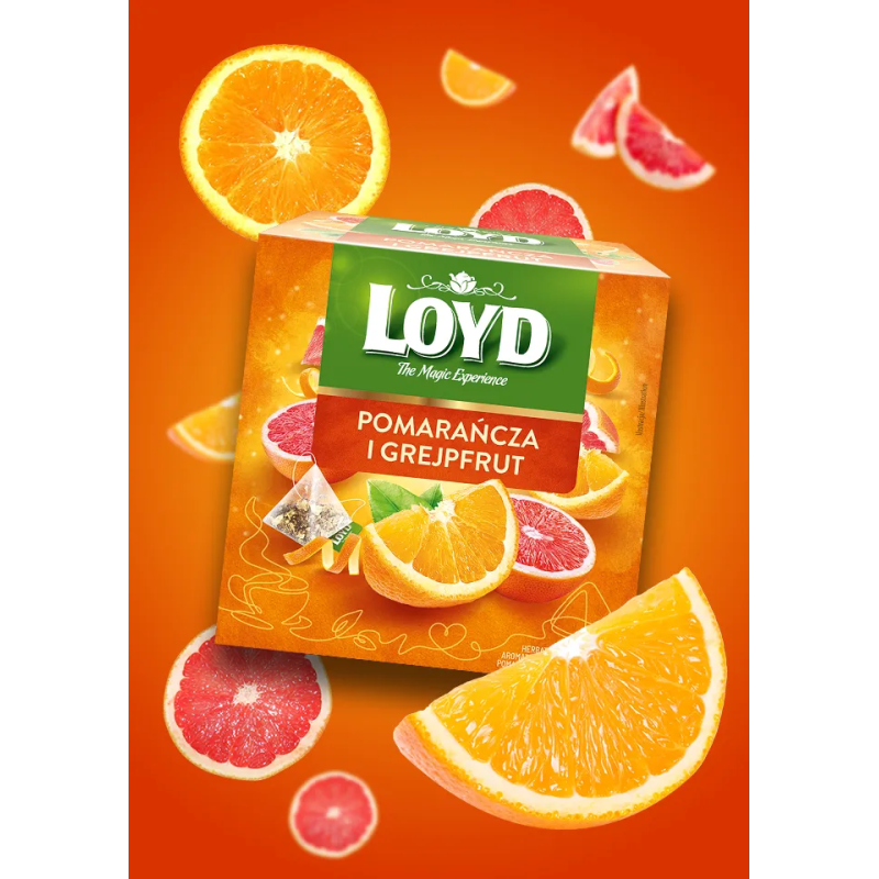 Herbatka owocowa LOYD Pomarańcza i Grejpfrut 20 torebek