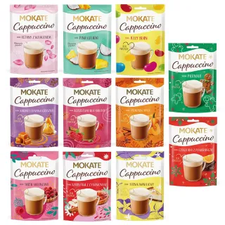 Zestaw Degustacyjny Mokate Cappuccino 40g UPOMINEK NA PREZENT Mix 11 Smaków