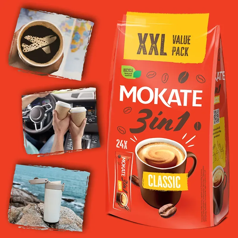 Mokate 3-in-1 Classic coffee drink, 24 XXL sachets, bag
