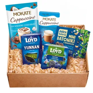 Zestaw Prezentowy - Cappuccino Mokate, Herbata Loyd, Dobra Kaloria