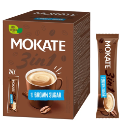 Mokate 3-in-1 Instant Brown Sugar Coffee Mix, 24-pack