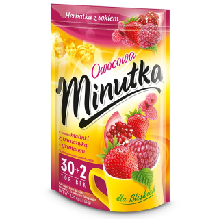 Minutka fruit tea with raspberry, strawberry and pomegranate – 32 tea bags