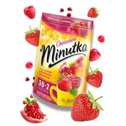 Herbatka owocowa Minutka z malinką, truskawką i granatem 32 torebki