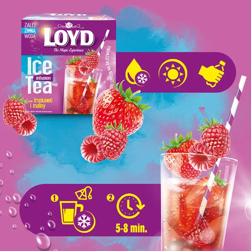 Loyd Strawberry and Mint Iced Tea, 12 bags