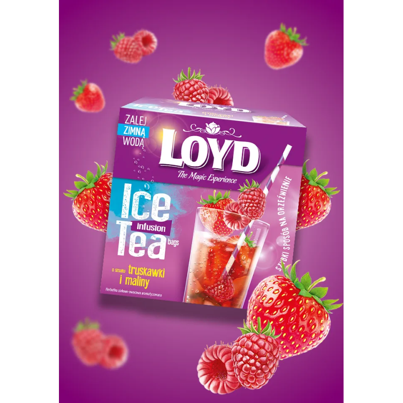 Loyd Strawberry and Mint Iced Tea, 12 bags