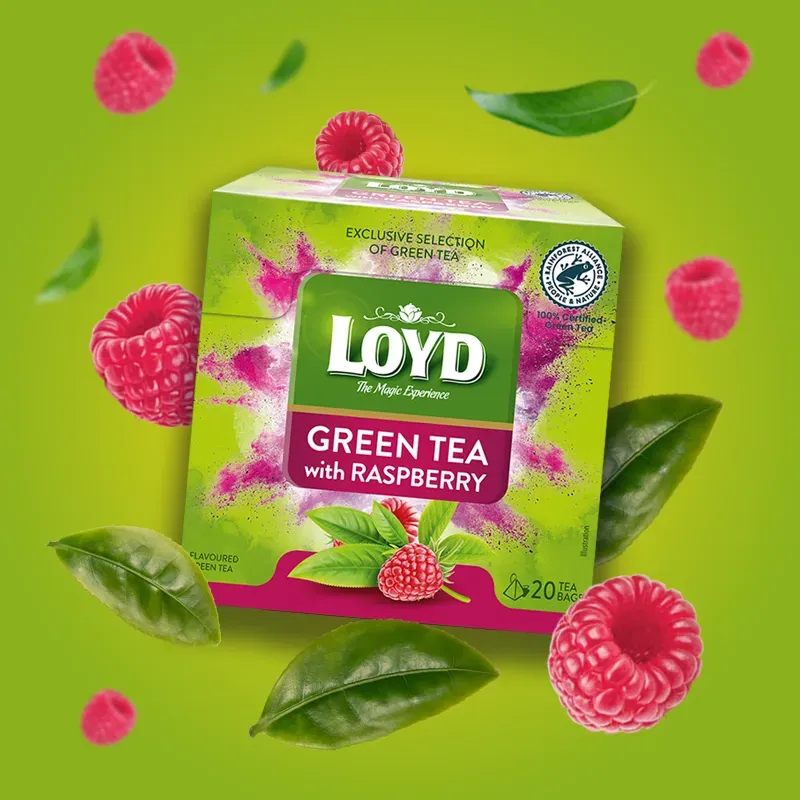 Loyd Raspberry-flavoured Green Tea, 20 bags