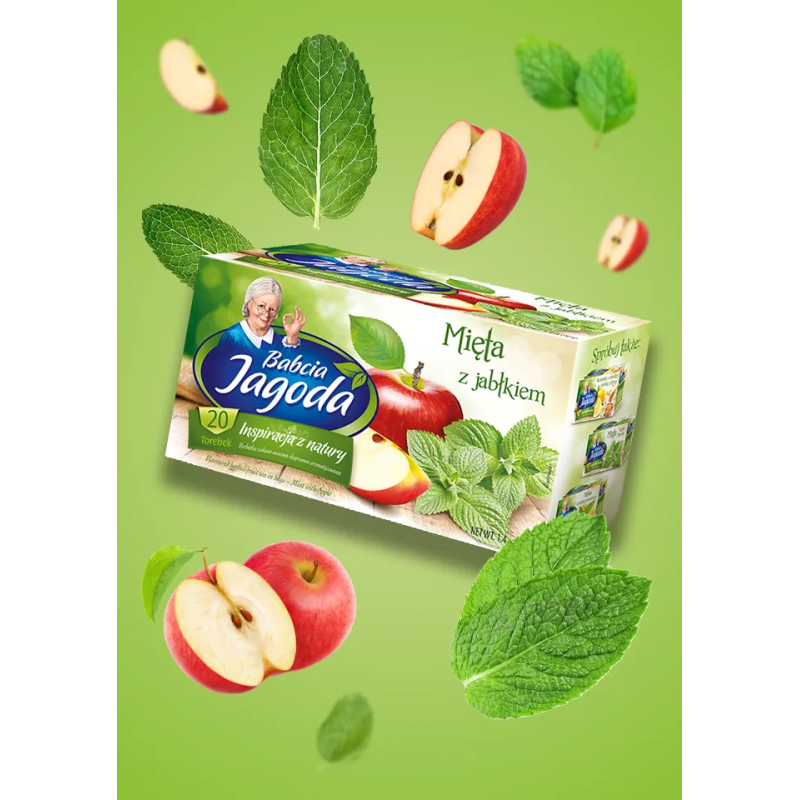 Babcia Jagoda Herbal Tea: Mint and Apple, 20 bags
