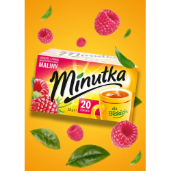 Herbata czarna Minutka o smaku maliny 20 torebek