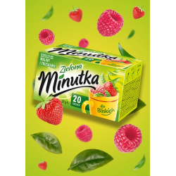 Herbata zielona Minutka z maliną i truskawką 20 torebek