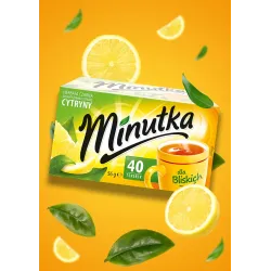 Herbata czarna Minutka o smaku cytryny 40 torebek