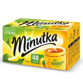 Herbata czarna Minutka o smaku cytryny 40 torebek