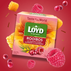 Loyd Taste of The World Rooibos Tea with Manuka Honey, Raspberry and Cranberry Flavour, 20 bags