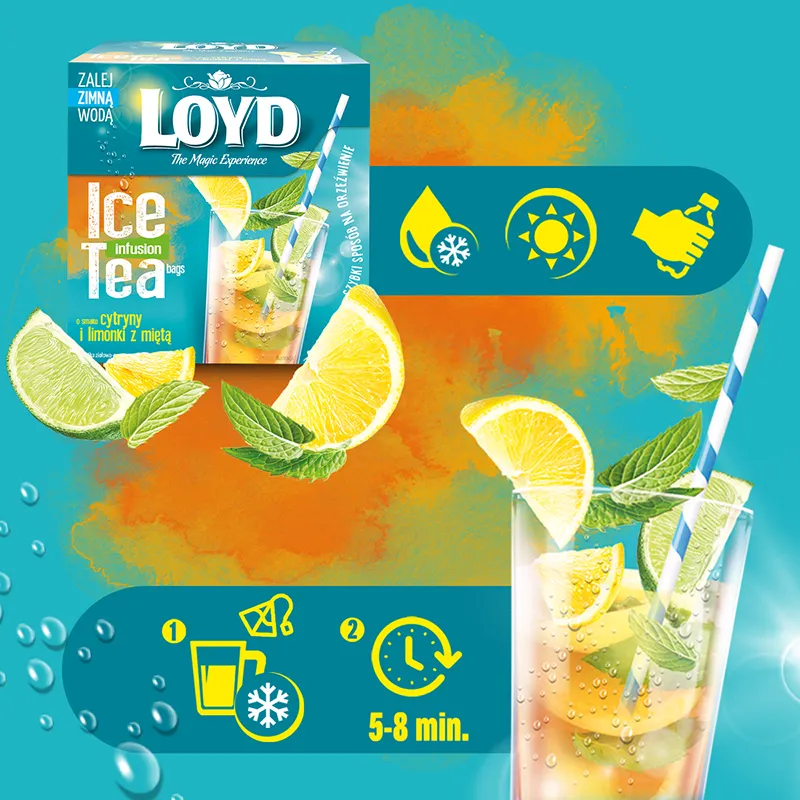 Loyd Lemon, Lime and Mint Iced Tea, 12 tea bags