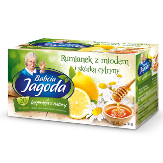 Babcia Jagoda Fruit and Herbal Tea: Chamomile Tea with Honey and Lemon, 20 tea bags