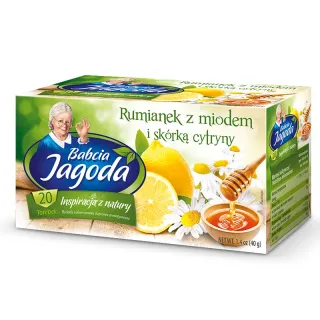Herbatka owocowo - ziołowa Babcia Jagoda Herbata rumianek z miodem i cytryną 20 torebek