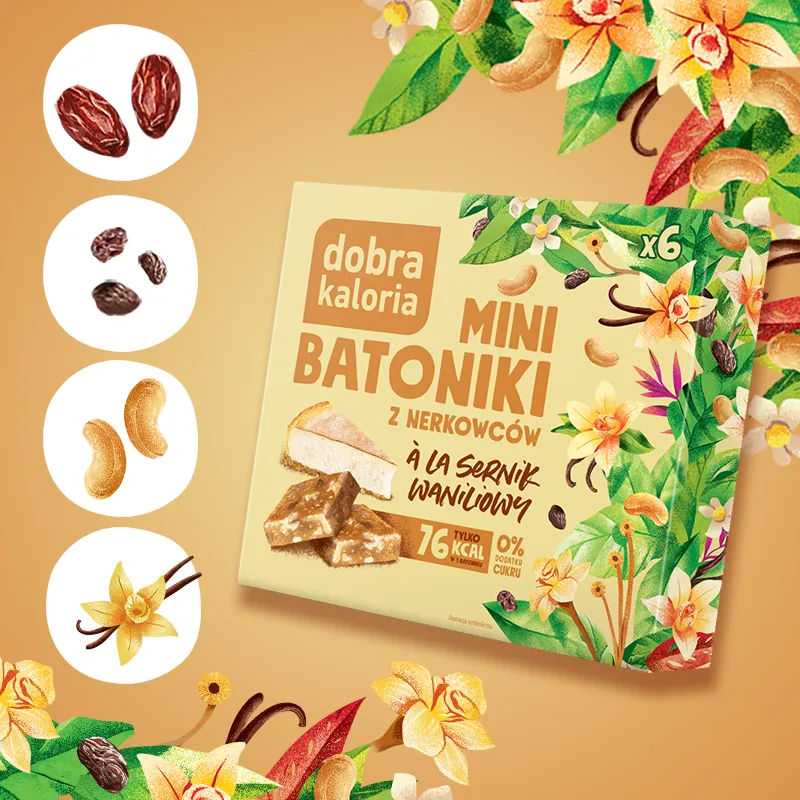 Mini bars with vanilla cheesecake flavour