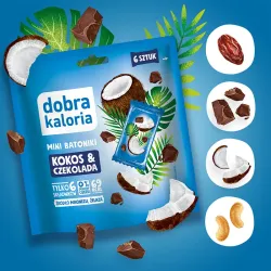 MINI BATONIKI KOKOS&CZEKOLADA 6 SZTUK