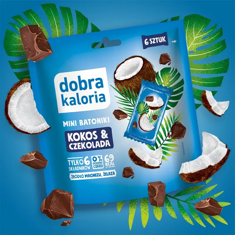 MINI BATONIKI KOKOS&CZEKOLADA 6 SZTUK