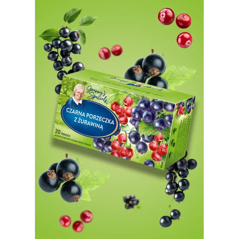 Babcia Jagoda Blackcurrant and Cranberry Fruit Tea, 20 bags