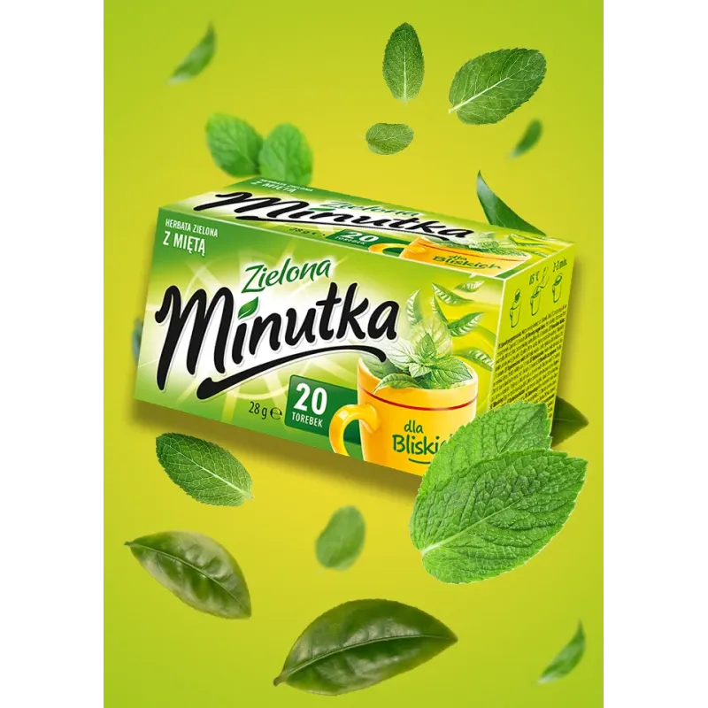 Minutka Green Tea with Mint, 20 tea bags