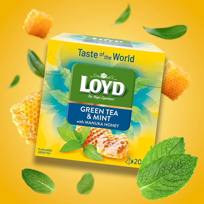 Loyd Taste of The World Green Tea with Mint and Manuka Honey, 20 bags