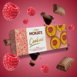 Mokate Cookies ringi z nadzieniem malinowym i z czekoladową polewą 150 g