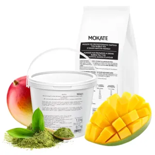 Mokate Bubble Tea Matcha Mango Kulki Zestaw Napój Owocowy 20 porcji