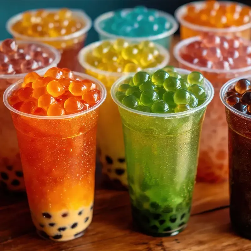 Mokate Bubble Tea Brzoskwinia Liczi Kulki Zestaw Napój Owocowy 20 porcji