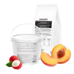 Mokate Bubble Tea Brzoskwinia Liczi Kulki Zestaw Napój Owocowy 20 porcji
