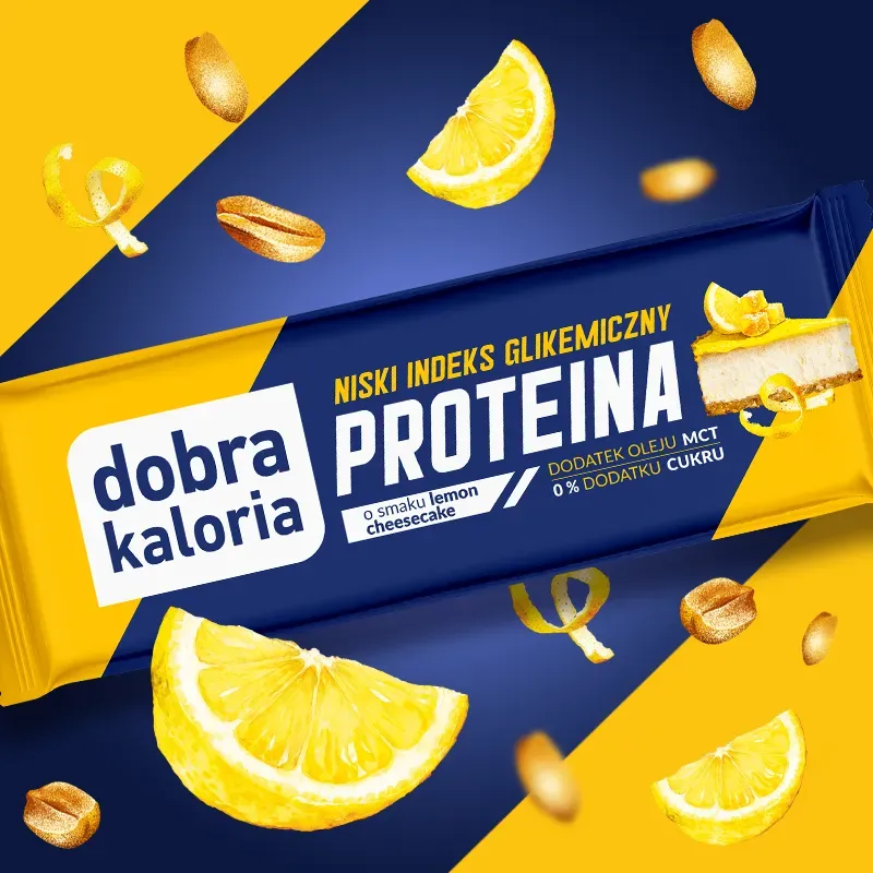 Naturalny Baton Proteinowy IG MCT Lemon Cheesecake Bez Cukru Dobra Kaloria