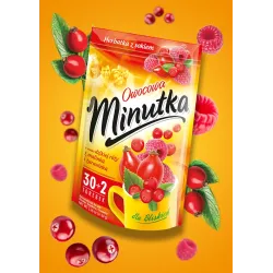 Herbatka owocowa Minutka z dziką różą, malinką i żurawinką 32 torebki
