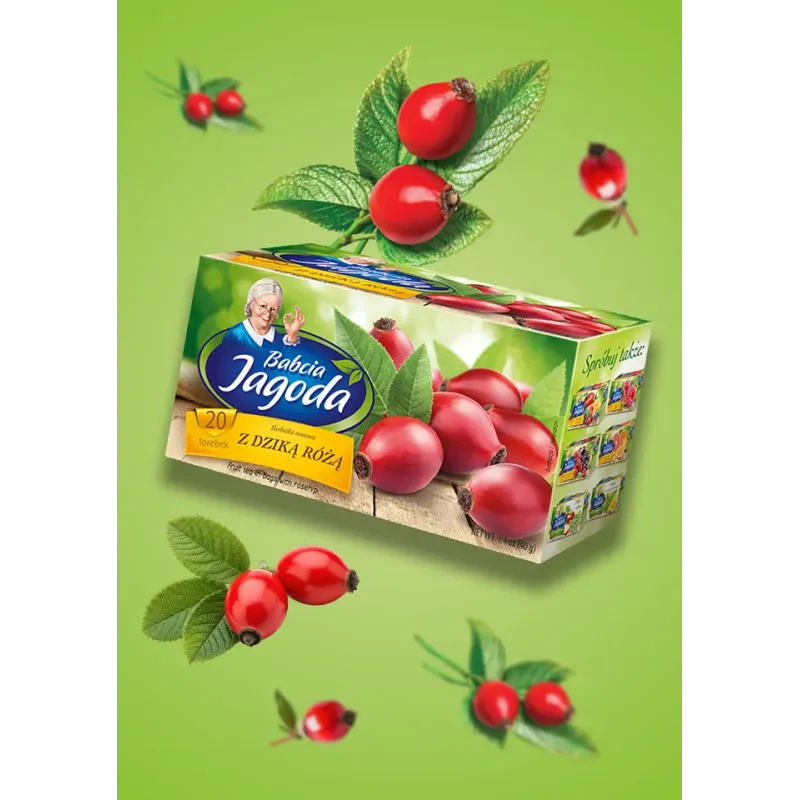 Herbatka owocowa Babcia Jagoda Dzika róża 20 torebek