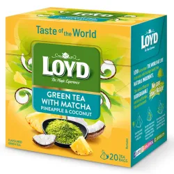 Loyd Taste of The World Green Tea with Coconut and Pineapple Flavour and Matcha Green Tea – 20 Tea Bags